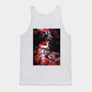 Acrylic Pour Red Gold Dragon Tank Top